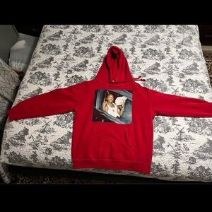 Red Graphic Sweater with Long Sleeves